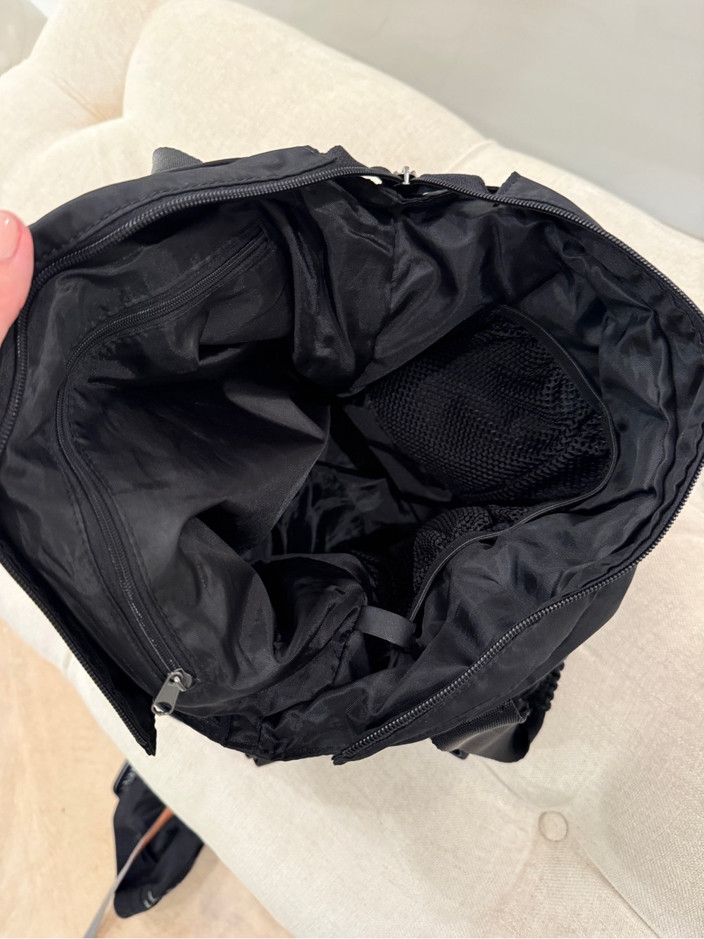 Zella Ruched Black Nylon Gym or Travel Tote - Picture 5 of 6